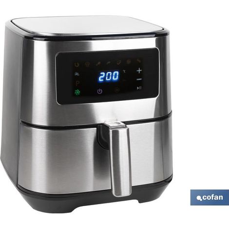 COFAN freidora de aire 5.5 l  1700 w , Freidora de aire caliente que permite cocinar, consiguiendo de esta manera una dieta sana y equilibrada. Reduce la grasa en al menos un 85 % (1/5)