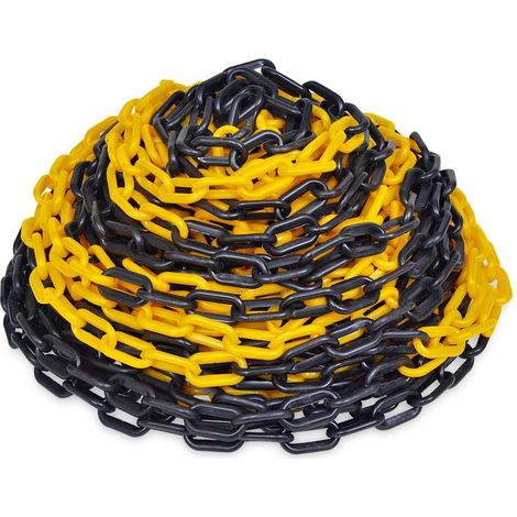 vidaXL 30 m Plastic Warning Chain Yellow and Black