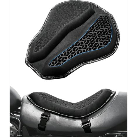 Motorcycle Seat Cushion, Universal Motorcycle Gel Seat Cushion, Large Honeycomb Structure, Shock Absorbing and Breathable TPE for Long Trips (1/5)