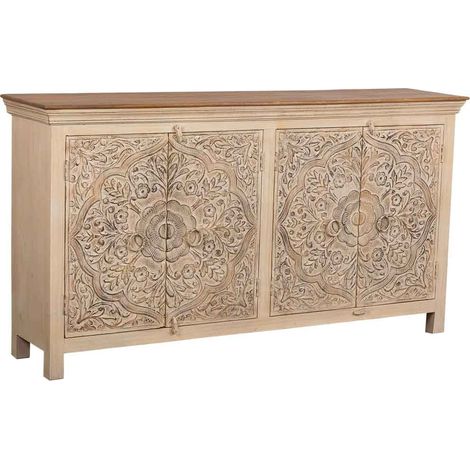 Aparador de madera color beige 175x40x94 (1/5)