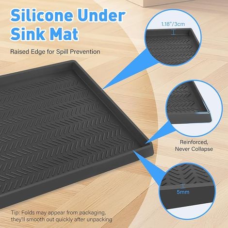 Silicone Under Sink Storage Mat, 102 x 40 cm Sink Organizer (1/2)