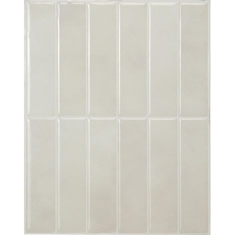 Lote de 5 adhesivos de pared para salpicadero, adhesivos de pared para azulejos de cocina y baño, blanco roto (1/5)