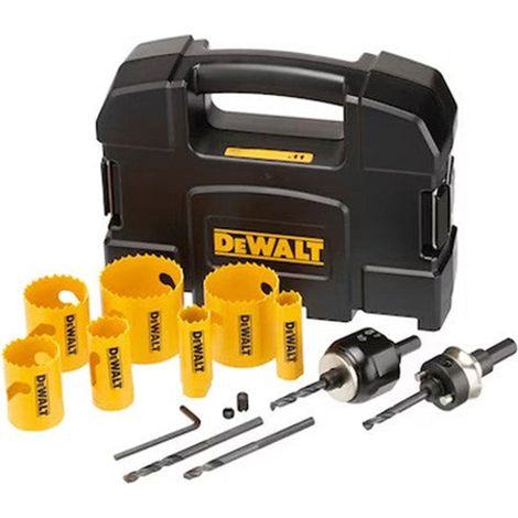 Dewalt – Coffret de 11 pièces scies-cloches bi-métal – Ø22 à 68 mm – Dents HSS trempées pour acier et aluminium – Enlèvement rapide des copeaux