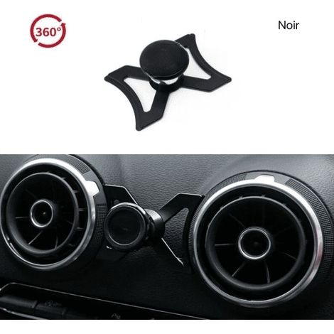 Supporto magnetico per telefono da auto per Audi A3 S3 RS3 8V – Rotazione a 360° – Facile installazione tramite bocchetta dell'aria – Lega di alluminio nera (1/5)