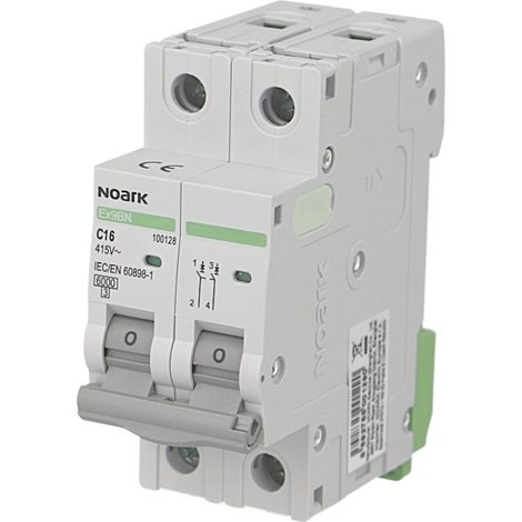Disjoncteur bipolaire modulaire 40A courbe C Noark Ex9BN