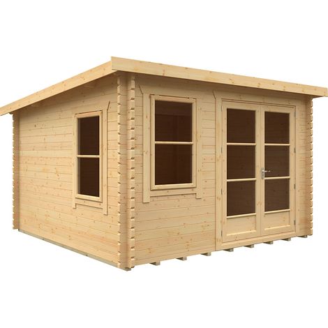 12x12 The Belton 44mm Cabin - L355 x W355 x H232.8 cm - Solid Wood/Softwood/Pine - Natural