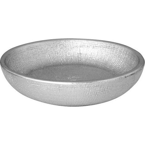 Porte-savon en céramique pailletée argent satiné (1/2)