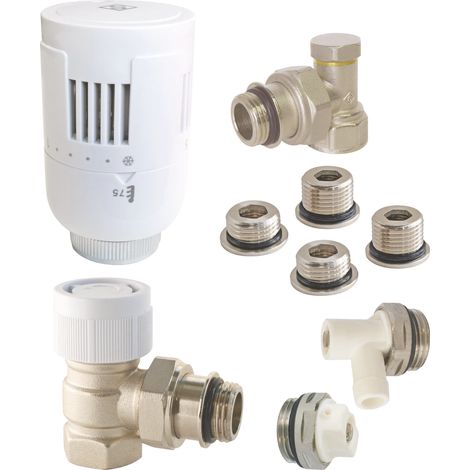 Kit radiateur thermostatique haute performance T303 équerre universel (1/3)
