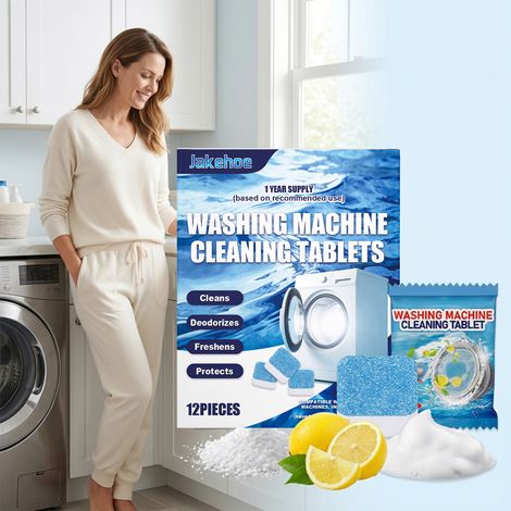 Washing Machine Cleaning Sheets, Automatic Washing Machine Detergent, Removes Scale, Leaves Fragrance, Household Cleaning Sheets -- 12 PIECES -- BIEMMEDUE (1/5)