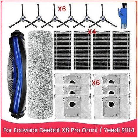 Ensemble de 19 pièces comprenant une brosse, un sac à poussière et un filtre pour aspirateur Ecovacs Deebot X8 Pro Omni et Yeedi S1 4 - Pièces de rechange (1/5)