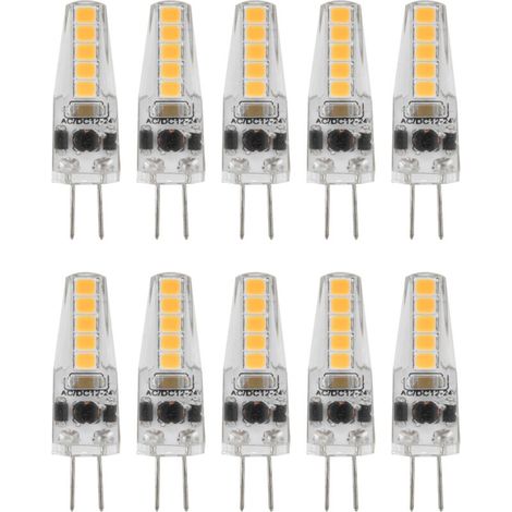 10pcs G4 LED Ampoules 2W Bi Pin Base Dimmable Ampoules pour Lustre Plafonnier Lampe De Table Blanc Chaud 3000K AC 1224V (1/5)