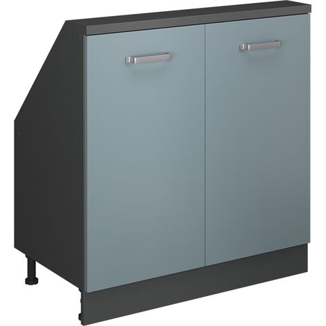 Meuble de rangement sous pente Rion, Bleu-gris/anthracite, avec 2 portes, Vicco