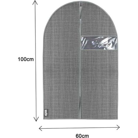 Custodia per abiti e vestiti 100x60 cm protettiva porta abiti da viaggio o per armadio con chiusura a zip con cerniera grigio