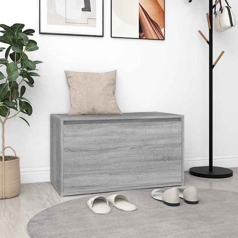 Banc d'entrée Banc Coffre de rangement - Banquette 80x40x45 cm Sonoma gris Bois d'ingénierie BV777831 - BonneVie (1/5)