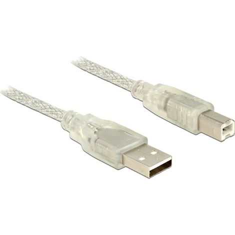 USB Kabel Delock A - B St/St 1.50m transparent (83893)