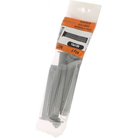 Lot de 4 tamis pour scellement chimique – Diamètre 15mm – Longueur 130mm – Fixation durable dans parpaing et brique creuse – Sylex