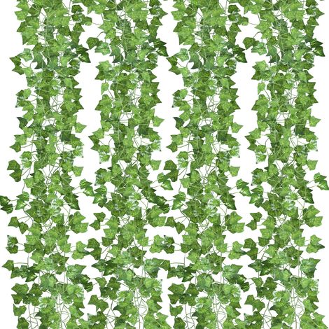 SWANEW Edera artificiale 48pz - l. 2,4m - Siepe artificiale - Ghirlanda di edera artificiale - Decorazione giardino (1/5)