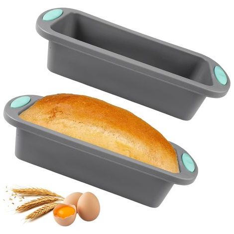 2 Pièces Moules à Pain en Silicone,Moule à Cake Silicone,Antiadhésif Moules Rectangulaire pour Gâteaux,Pain Cuisson,Lasagnes,Brownies,Moule a pain de mie,Moule à gâteau en silicone,27.8 x 12 x 6.5 cm (1/5)