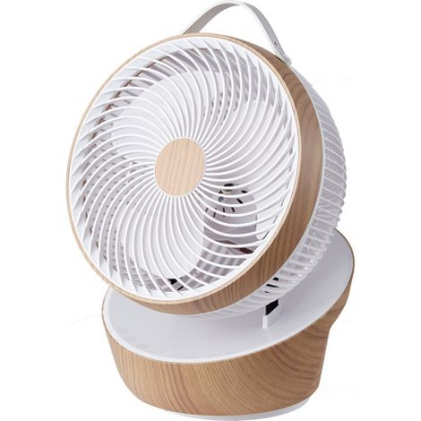 Ventilatore da tavolo DC "Robin", regolabile con telecomando (25W, 12 velocità), colore bianco e legno