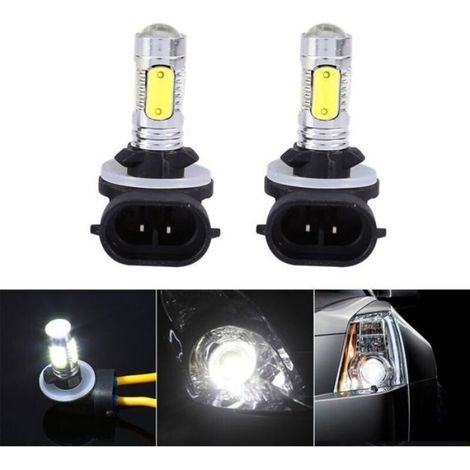 2 Pc Camion de Voiture 5 Cob Led 7.5W 6500K Caché Feux de Brouillard Blancs Drl Ampoules H27w / 2 881 (1/5)