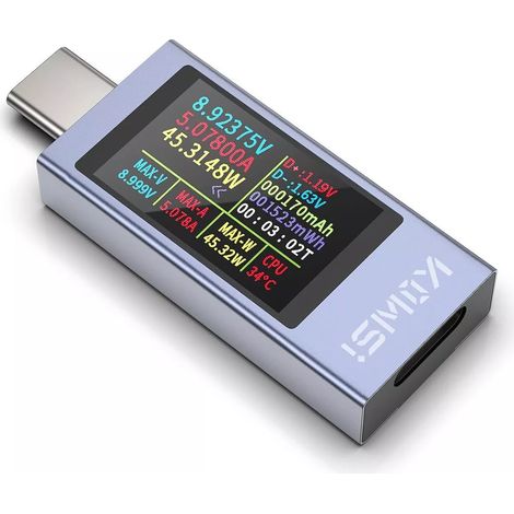 Testeur USB-C, multimètre Type-C, voltmètre numérique PD, vérificateur de tension DE (1/5)