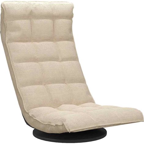 vidaXL Silla de suelo giratoria de tela crema (1/2)
