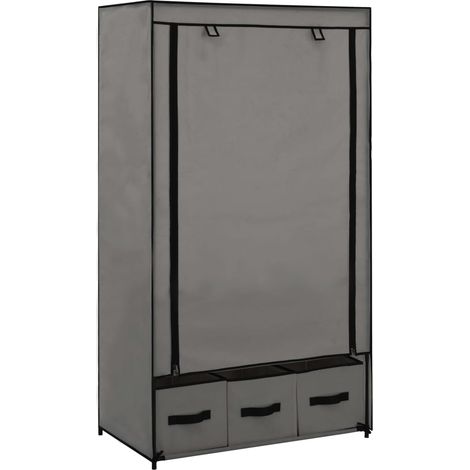 Garde-robe moderne,Armoire de rangement Penderie,Armoire de vêtements Gris 87 x 49 x 159 cm Tissu -BonneVie86608 (1/5)