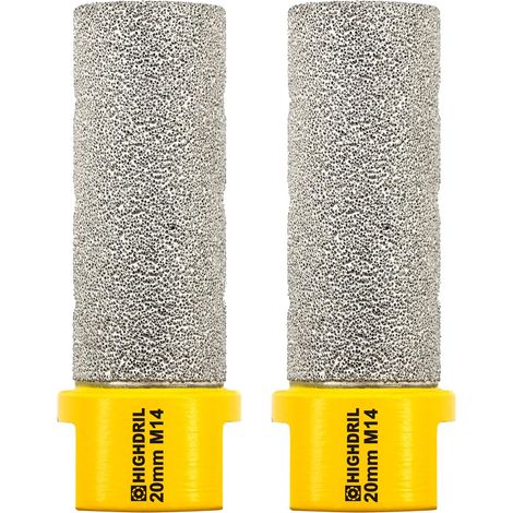 Foret de fraisage diamant pour agrandir et façonner des trous, 2 pièces de diamètre 20 mm (4/5") foret de noyau de forage à sec pour porcelaine, céramique dure, granit et marbre (1/5)