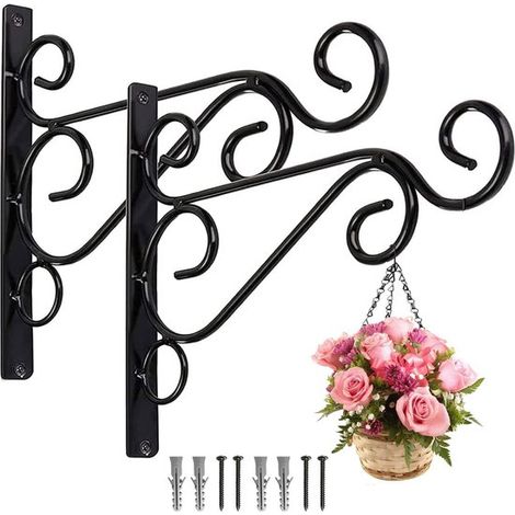 Pflanzenhaken 2 Stück Blumenhaken Metall Wandhaken Pflanzenhänger Wandhaken Wandhalterung für Pflanzen Wandhaken für Hängeampeln für Pflanzenampe (1/5)