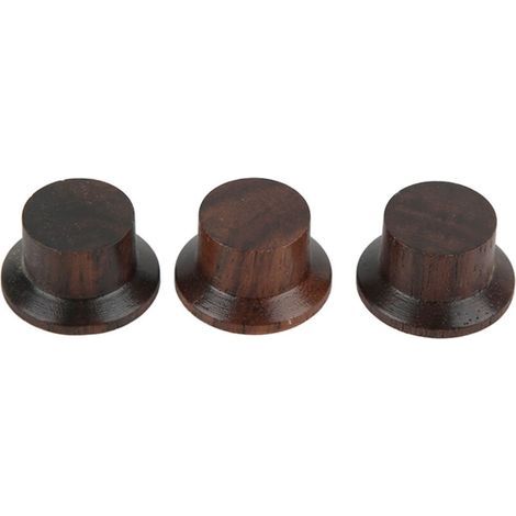 3 pièces Boutons de Guitare en Bois de Rose Sans Odeur, Points Blancs, Robuste pour Remplacement de Commande de Guitare (1/5)