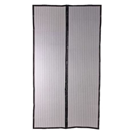 Volet Moustiquaire – Moustiquaire rideau magnétique pour porte 220x100 cm – Installation sans perçage – Compatible caravanes et camping-cars – Toile noire esthétique - H220xL100 (1/5)