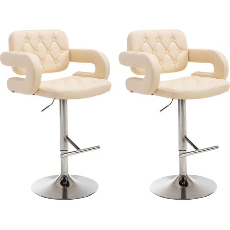 Set 2 Sgabelli Design Dublin In Similpelle crema (1/4)