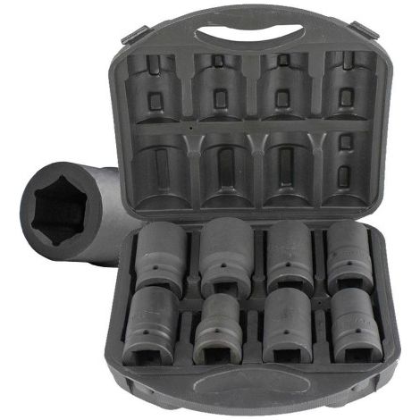 JBM 52056 Clé à Choc Auto Douilles pour Multiplicateur de Force, Set de 8
