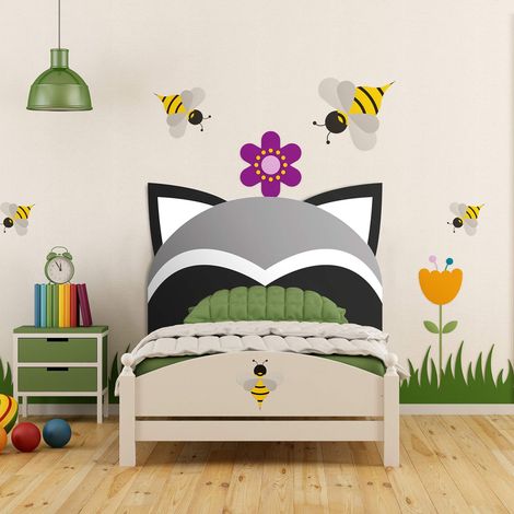 Cabecero Cama PVC Decorativo Económico Diseño Infantil Orejas de Mapache 100 x 100 cm. (1/4)