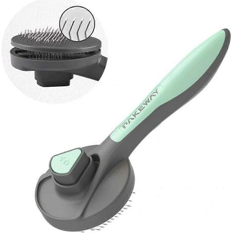 Brosse de toilettage pour animaux, brosse pour chatons, brosse autonettoyante pour enlever les poils d'animaux et brosse de massage (saveur menthe rafraîchissante) (1/4)