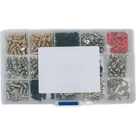 Assortiment de 502 vis pour ordinateur avec entretoises en acier au carbone pour la réparation et l'assemblage de boîtiers.