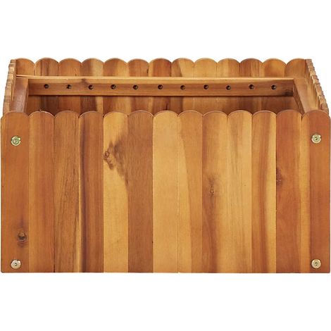 Jardinière, Pot de Fleurs d'extérieur, Lit surélevé de jardin 50x50x25 cm Bois massif d'acacia OIB6210E (1/5)