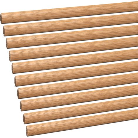 Quart de barre chêne massif laqué 14×14 mm 10 pièces (1/5)