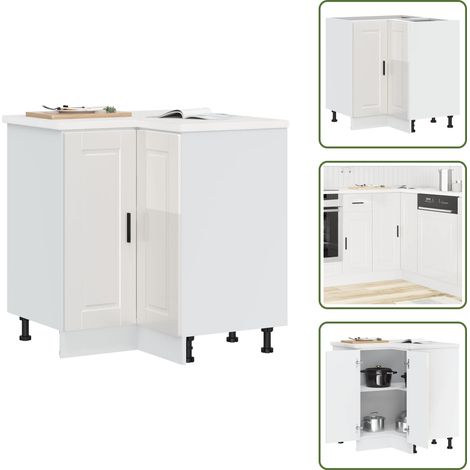 Mobile cucina - vidaXL Base ad Angolo Cucina Porto Bianco Lucido in Legno Multistrato - Base in truciolato