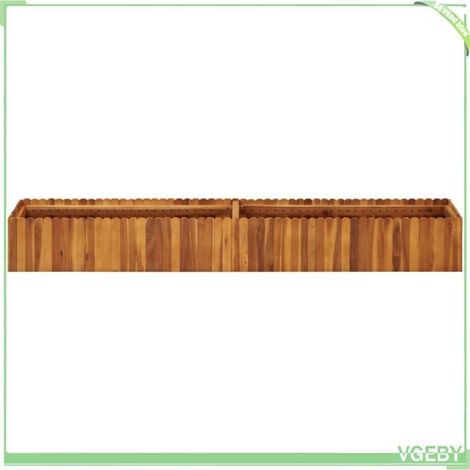 Lit surélevé de jardin - FAFEICY - Mod. 45920 - Bois d'acacia massif - 200x30x25 cm - Résistant aux intempéries (1/5)