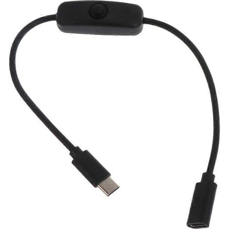 Netzschalterkabel für Raspberry Pi 4B Netzteil, USB Typ C Stecker auf Buchse