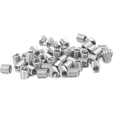 50 inserts filetés en acier, douilles à visser US 1/4in-20, outil de réparation de taraudage, kit de fixation pour filetage endommagé, 50 pièces (1/5)