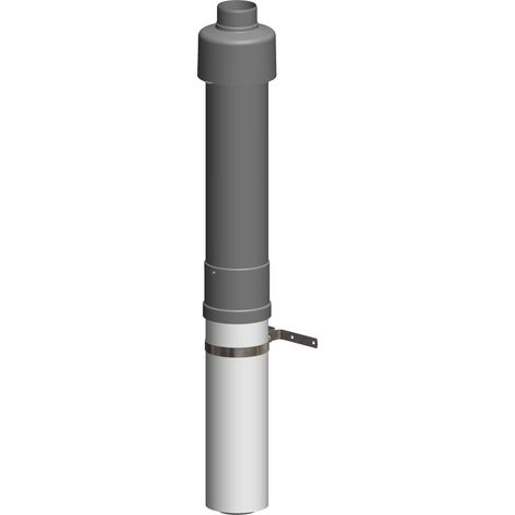 ATEC Dachhochführung DN80/125 L=650mm für WhitePoly konzentrisch schwarz, 711758