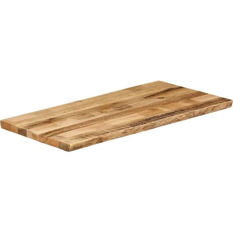 Dessus de table,Plateau de table,Dessus de bureau bord vivant 100x60x3,8 cm bois de manguier brut CFW54587 (1/5)