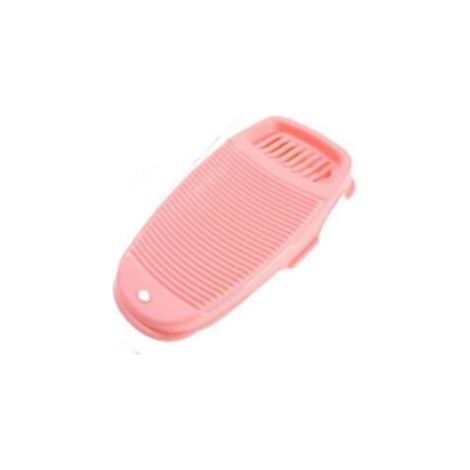 Pinkfarbenes, manuelles Waschbrett aus Kunststoff – 42 x 21 x 7,5 cm – tragbar, robust und praktisch zum schnellen Waschen kleiner Kleidungsstücke, ideal für Zuhause und auf Reisen.