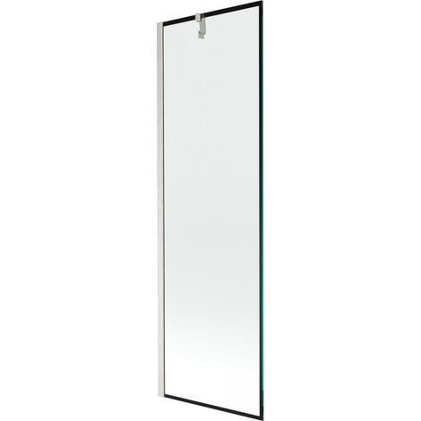 Mexen Next paratia per vasca da bagno a 1 anta 60 x 150 cm, cornice nera, nichel spazzolato - 895-060-000-00-70-97 (1/5)