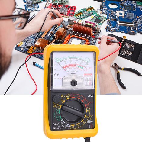 KT7007 Mini-Multimeter mit Zeiger und manueller Messbereichseinstellung, analoges Multimeter, Voltmeter, Amperemeter, Messgerät (1/5)