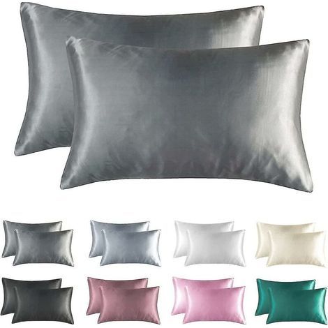 Satin Pillow Case Standard Size Set Of 2 Soft And Silky Anti-wrinkle (1/3)