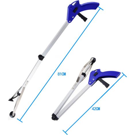 Folding waste grabber, 83 cm, aluminium grabber, suitable for waste collection, garden cleaning, etc. (1/5)