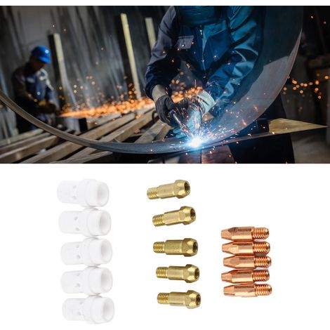 Kit 14 pièces embouts de contact diffuseur de gaz porte-embout pour torche à souder MIG Binzel 36KD 0,8 mm (1/5)